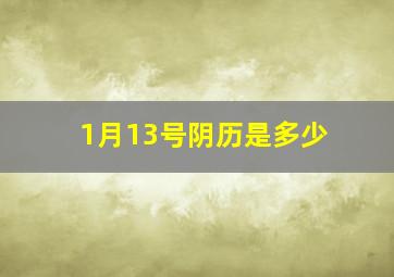 1月13号阴历是多少