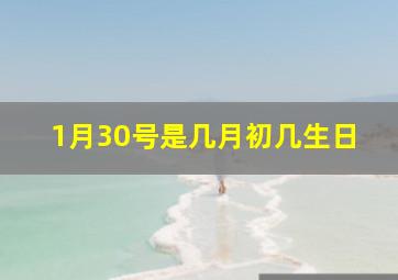 1月30号是几月初几生日