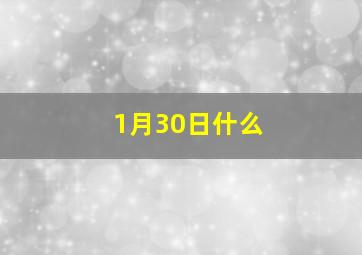 1月30日什么