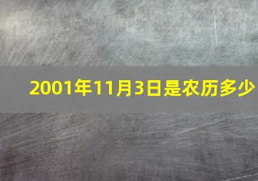 2001年11月3日是农历多少