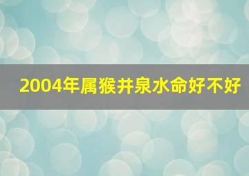 2004年属猴井泉水命好不好