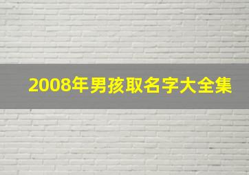 2008年男孩取名字大全集