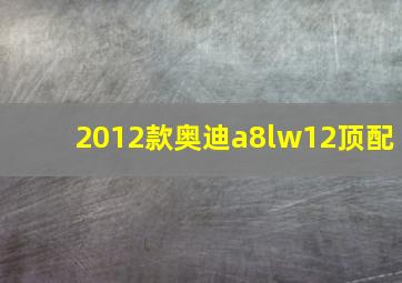 2012款奥迪a8lw12顶配