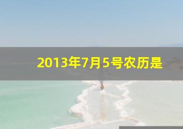 2013年7月5号农历是