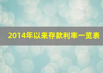 2014年以来存款利率一览表