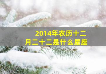 2014年农历十二月二十二是什么星座