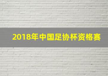 2018年中国足协杯资格赛