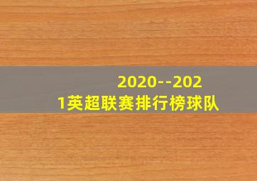 2020--2021英超联赛排行榜球队