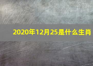 2020年12月25是什么生肖