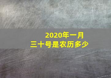 2020年一月三十号是农历多少