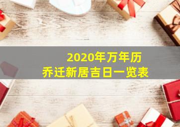 2020年万年历乔迁新居吉日一览表