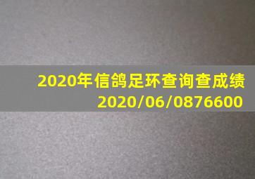 2020年信鸽足环查询查成绩2020/06/0876600