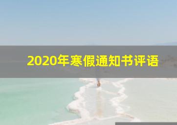 2020年寒假通知书评语