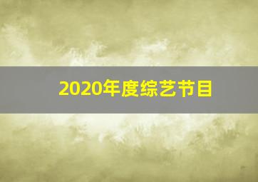 2020年度综艺节目