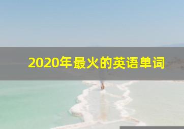 2020年最火的英语单词