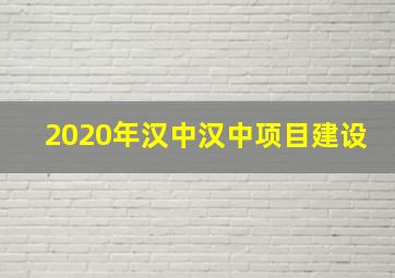 2020年汉中汉中项目建设