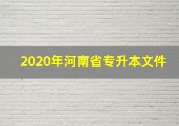 2020年河南省专升本文件