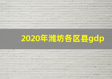 2020年潍坊各区县gdp