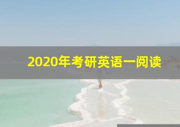 2020年考研英语一阅读