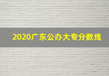 2020广东公办大专分数线