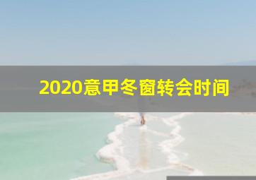 2020意甲冬窗转会时间