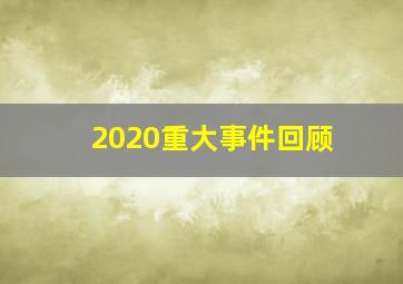 2020重大事件回顾