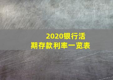 2020银行活期存款利率一览表