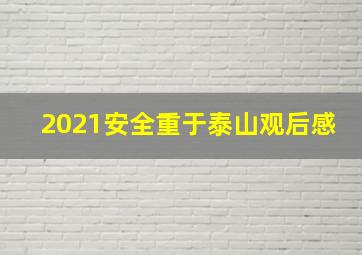 2021安全重于泰山观后感