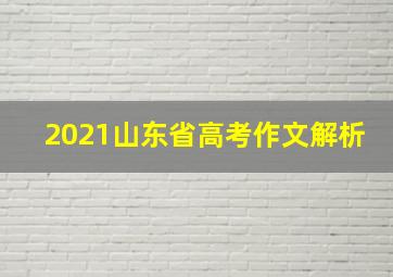 2021山东省高考作文解析