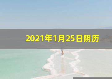 2021年1月25日阴历