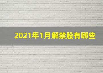 2021年1月解禁股有哪些