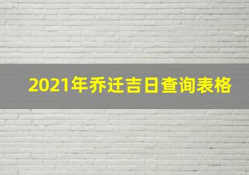 2021年乔迁吉日查询表格