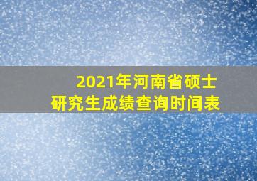 2021年河南省硕士研究生成绩查询时间表