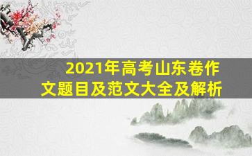 2021年高考山东卷作文题目及范文大全及解析