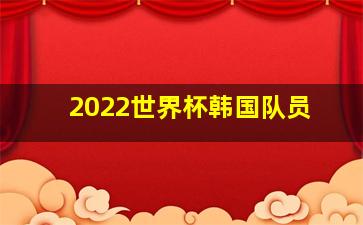 2022世界杯韩国队员