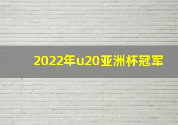 2022年u20亚洲杯冠军