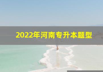 2022年河南专升本题型