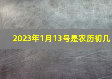 2023年1月13号是农历初几