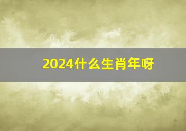 2024什么生肖年呀