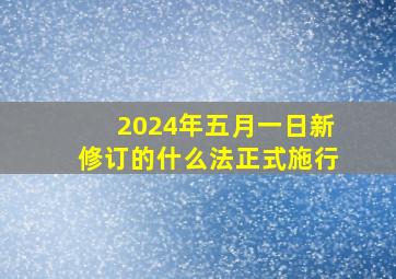 2024年五月一日新修订的什么法正式施行