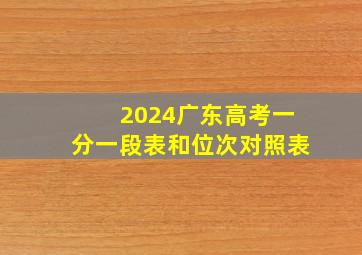 2024广东高考一分一段表和位次对照表