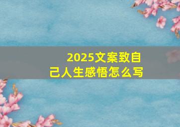 2025文案致自己人生感悟怎么写