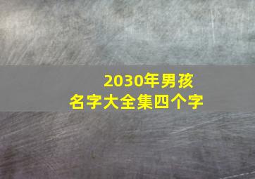 2030年男孩名字大全集四个字