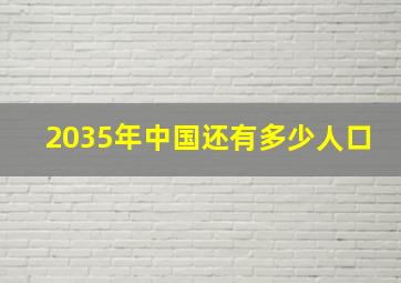 2035年中国还有多少人口