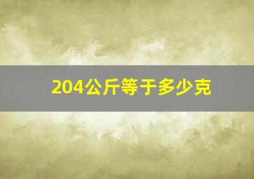 204公斤等于多少克