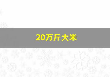 20万斤大米