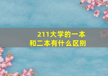 211大学的一本和二本有什么区别