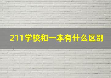 211学校和一本有什么区别