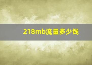 218mb流量多少钱