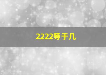 2222等于几